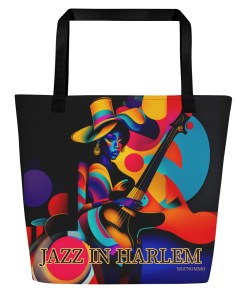 JAZZ IN HARLEM by Sigi'Nommo - artwork Sigi'Nommo - Large Tote Bag