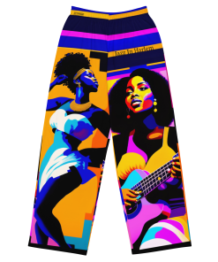 JAZZ IN HARLEM by Sigi'Nommo - artwork Sigi'Nommo - All-over print unisex wide-leg pants
