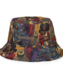 FAMILY HOLYDAY by Sigi'Nommo – artwork Sigi'Nommo - & HOLYDAY LOVE by Sigi'Nommo – artwork Sigi'Nommo - Reversible bucket hat